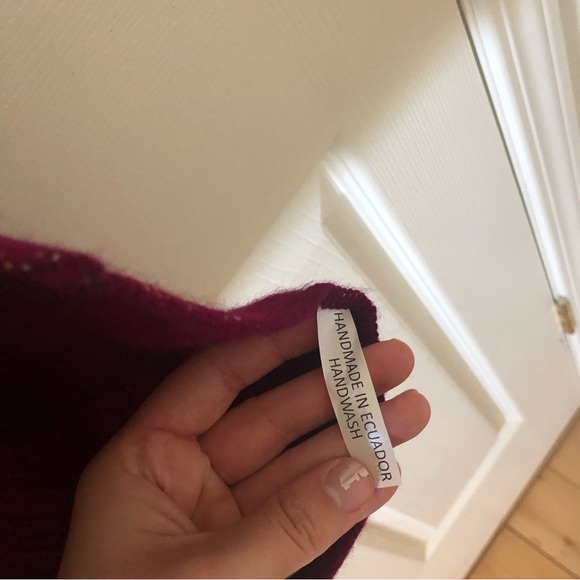 Magenta Wool Infinity Scarf - Picture 4 of 7